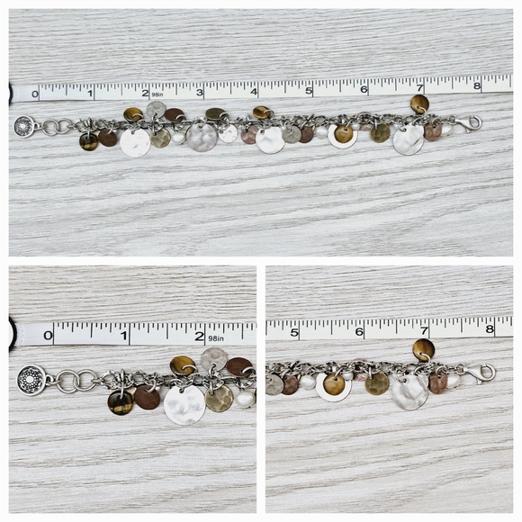 *SALE* Silpada Sterling Silver Bronze Copper Coin Pearl Cha Cha Bracelet B1853 - Picture 11 of 15